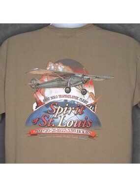Smithsonian Institution Spirit Of St. Louis Graphic T-Shirt Beige L Aviation